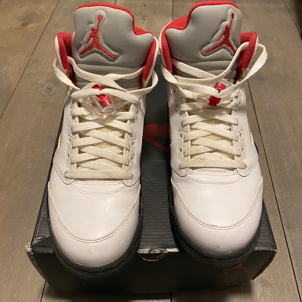 Nike White and Red Men's Shoes